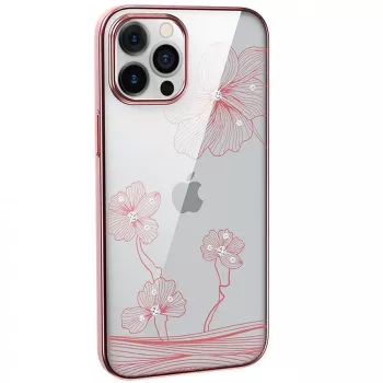 Kaitsev telefoniümbris Devia Crystal Flora iPhone 12 mini jaoks, roosakuldne