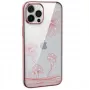Kaitsev telefoniümbris Devia Crystal Flora iPhone 12 mini jaoks, roosakuldne