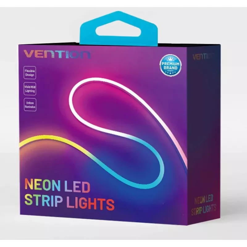 LED-ribavalgusti Vention PAEWH 2 m, USB-toitega 5 V, RGB IR-puldiga, kahepoolse teibiga kinnitatav