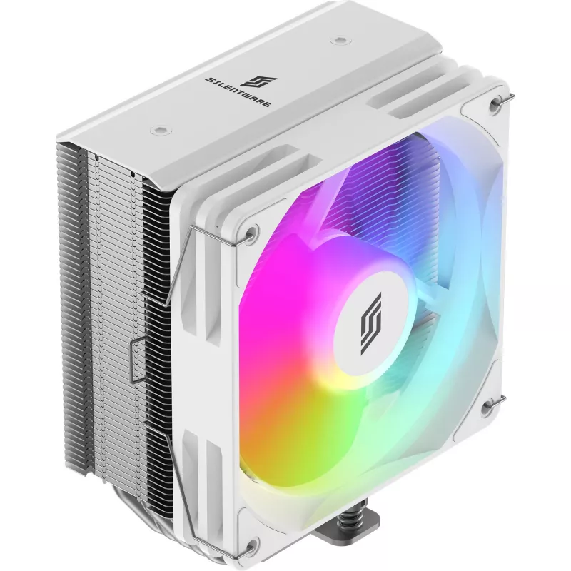 Protsessori jahuti Silentware Bora RGB Valge 120 mm PWM ARGB ventilaatoriga, 215 W TDP, ühildub AM5 ja LGA1851-ga