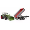 Mängutraktor BRUDER Fendt Vario 211 eeslaaduri ja külghaagisega
