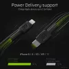 Lightning to USB‑C kaabel roheline Cell KABGC07, 1 m, must, Lightning (isane) to USB‑C (isane), 480 Mbps