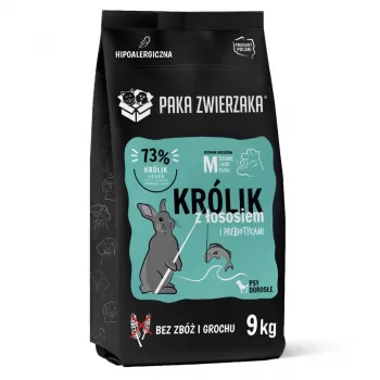 PAKA ZWIERZAKA Küülik lõhega M – kuiv koeratoit – 9 kg