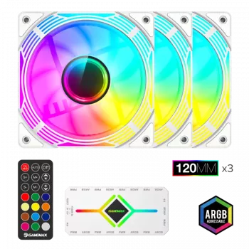 Gamemax | Korpuseventilaator | KF300 BK | Valge