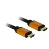 DeLOCK - HDMI-kaabel - HDMI (M) kuni HDMI (M) - 50 cm - Kolmekordne isolatsioon - Must, Kuld - 8K tugi