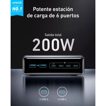 Laadija GeNPrime 200W GaN 4xUSB-C 2xUSB-A Must