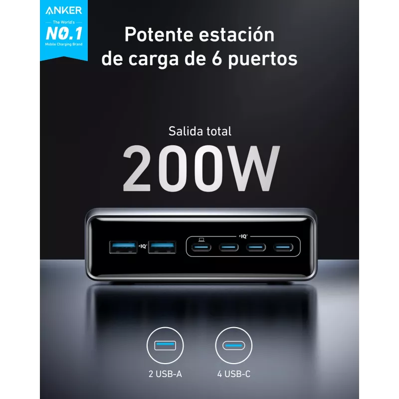 Laadija GeNPrime 200W GaN 4xUSB-C 2xUSB-A Must