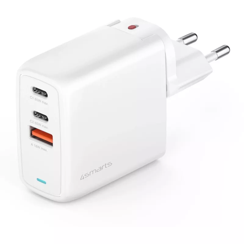Siselaadija 4smarts GaN Flex Universal Valge