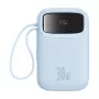 Kaasaskantav akupank Baseus P10055008313-00 liitiumpolümeer 10000 mAh, PD 3.0 / QC 3.0, 30 W, 1×USB‑C + 1×USB‑A, sinine