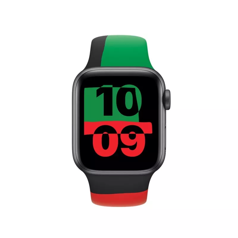 Band Apple 40mm Must Unity Sport Band M/L Must Roheline Punane