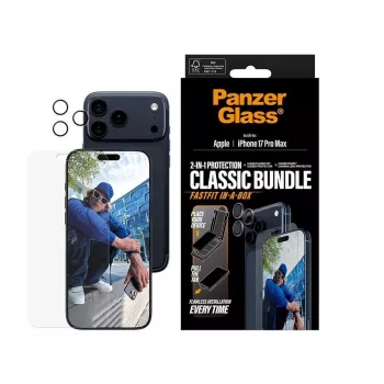 Ekraani- ja kaameraobjektiivi kaitseklaasi komplekt PanzerGlass Apple iPhone 17 Pro Maxile — Läbipaistev 2-in-1