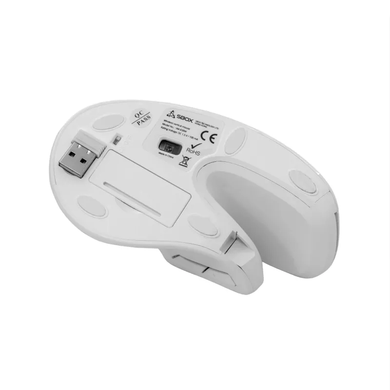Hiir SBOX VM-838W vertikaalne juhtmevaba valge liides