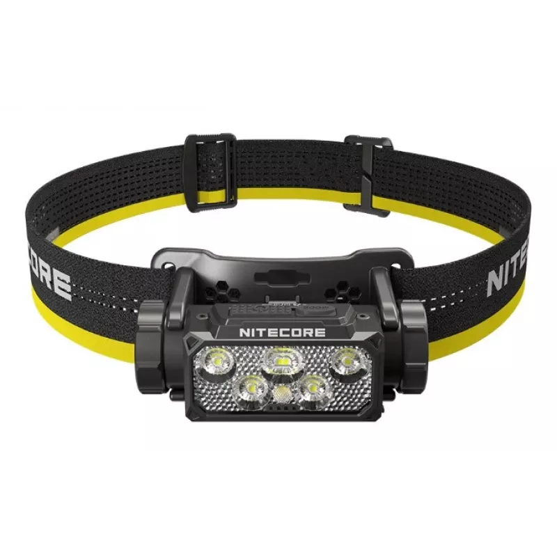 Pealamp Nitecore HC60 UHE 4000 mAh akuga, 6 LEDi, veekindel, põrutuskindel, must/kollane