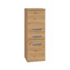 Vannitoa hoiukapp Top e Shop NEL V DDS ARTISAN — vabalt seisev, tammepuust raam, 3 riiulit, 300×300×850 mm