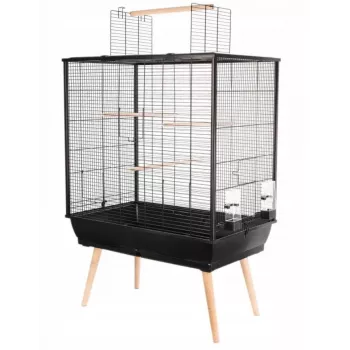 Linnupuur ZOLUX Neo Jili H80 Must — metallist/plastist puur 78×48×81 cm, 2 hoiusahtliga