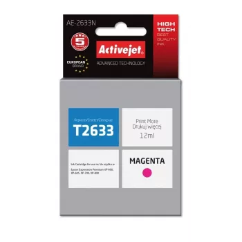 Activejet AE-2633N tint (asendus Epson 26 T2633 jaoks; Supreme; 12 ml; magenta)