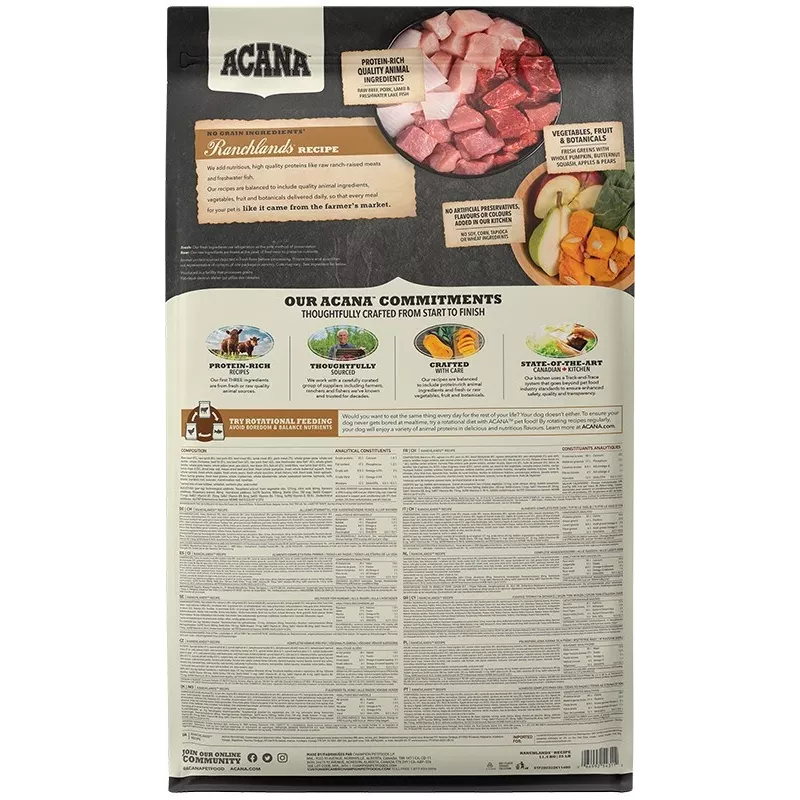 ACANA Highest Protein Ranchlands - kuiv koeratoit - 11,4kg