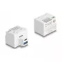 DeLOCK keystone moodul USB Type-A USB USB-C PD 20W valge