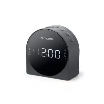 Kellraadio Muse M-185 CR — FM/MW, 0,9-tolline LED-ekraan, AC 230V AAA-patrivialusega, must