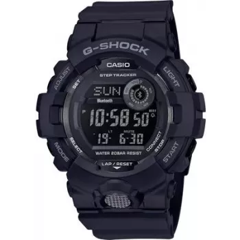 Digitaalkell CASIO GBD-800-1BER — vaigust korpus 48,6 mm, rihma laius 15,5 mm, kõrvade vahe 54,1 mm, must