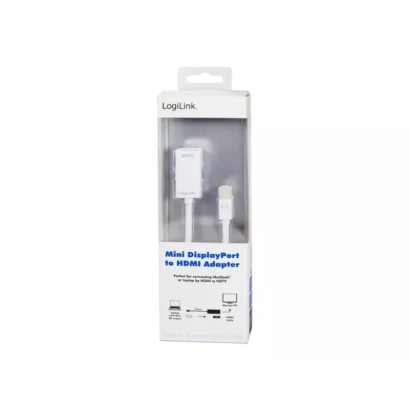 Videokaabli adapter LOGILINK Mini DisplayPort HDMI Type A CV0036A, 0,1 m, hall