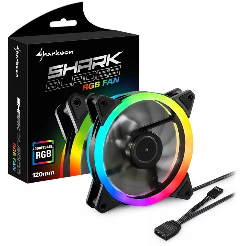 SHARKOON SHARK Blades 120mm ARGB korpusetuulik - must
