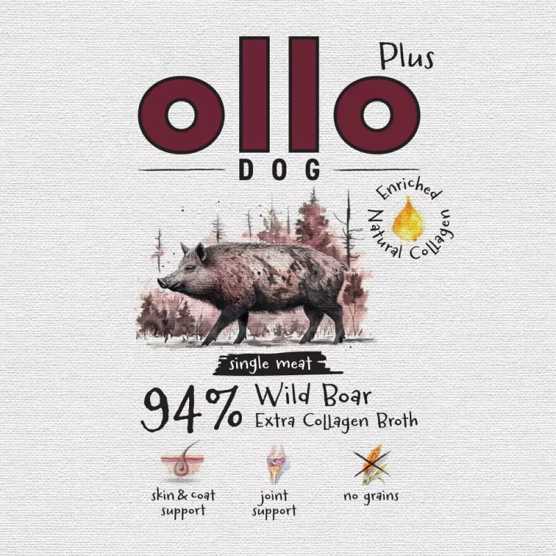 Ollo Plus Kolagen metssiga 400g koeratoidupurk