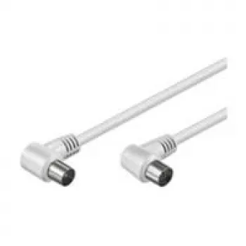 Wentronic Goobay antenni nurgaühenduskaabel, valge, 2,5 m - IEC/koaksiaalpistik 90° IEC/koaksiaalpesa 90° (11521)