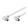 Wentronic Goobay antenni nurgaühenduskaabel, valge, 2,5 m - IEC/koaksiaalpistik 90° IEC/koaksiaalpesa 90° (11521)