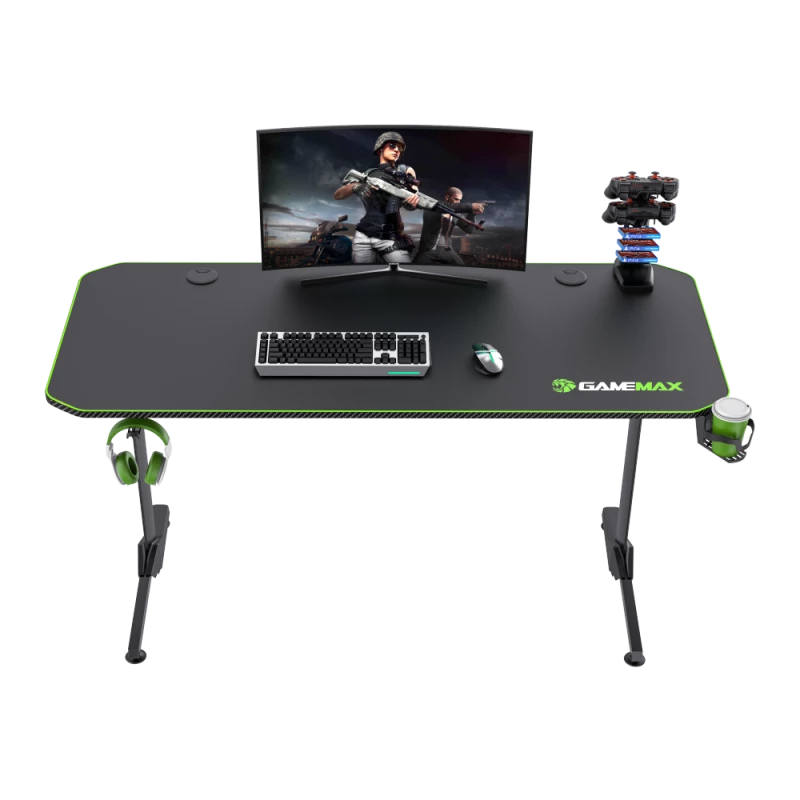 Laud GameMax D140-CARBON — mängu-/kontorilaud, netokaal 20,5 kg, mõõtmed 125×795×682 mm