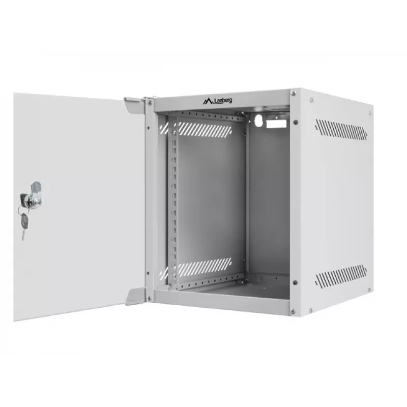 Seinale kinnitatav kapp LANBERG WF10-2306-10S, 6U, 336×280×310 mm, hall, 20 kg