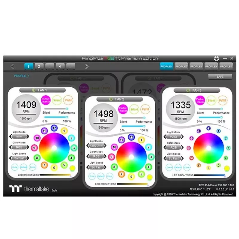 Thermaltake Riing 12 RGB Plus TT Premium Edition 5-Pack 120mm ARGB korpuse ventilaatorid