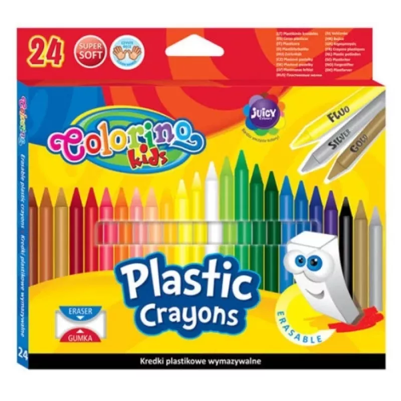 Colorino Kids Kustutatavad Plastikvärvipliiatsid 24 värvi