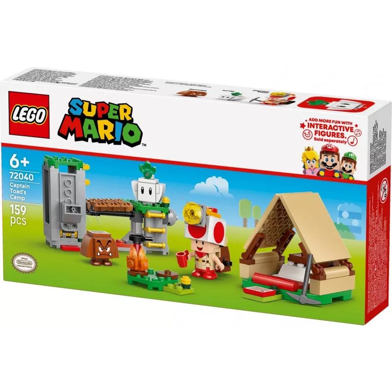 Ehitusmänguasi LEGO Captain Toad's Camp komplekt 72040 interaktiivsete Super Mario funktsioonidega