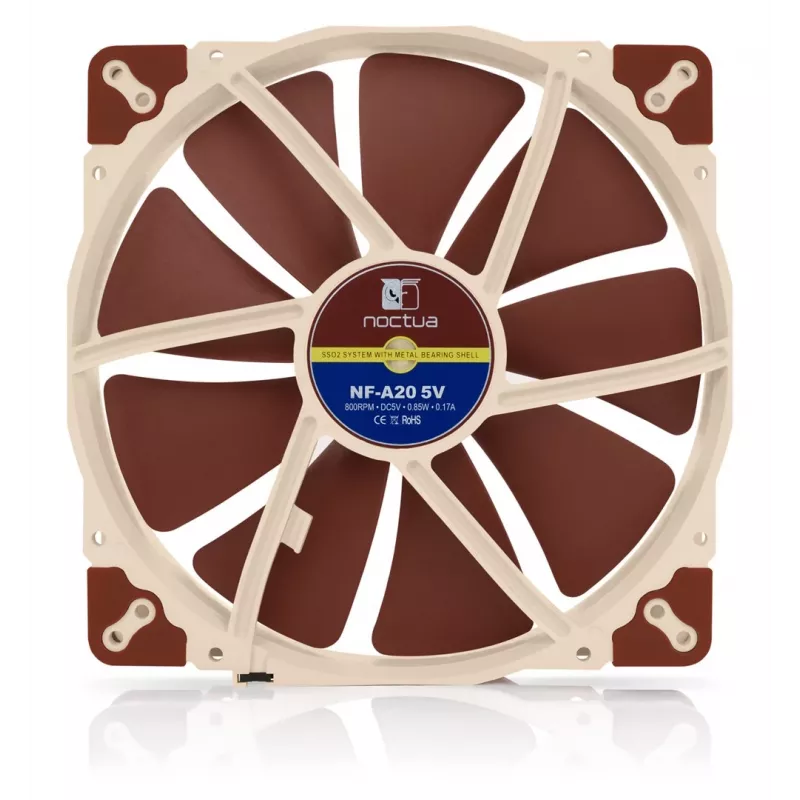 Arvutikorpuse ventilaator Noctua NF-A20 200 mm, 5 V, 3-pin, 800 p/min, 146,9 m³/h, 18,1 dB, SSO laager