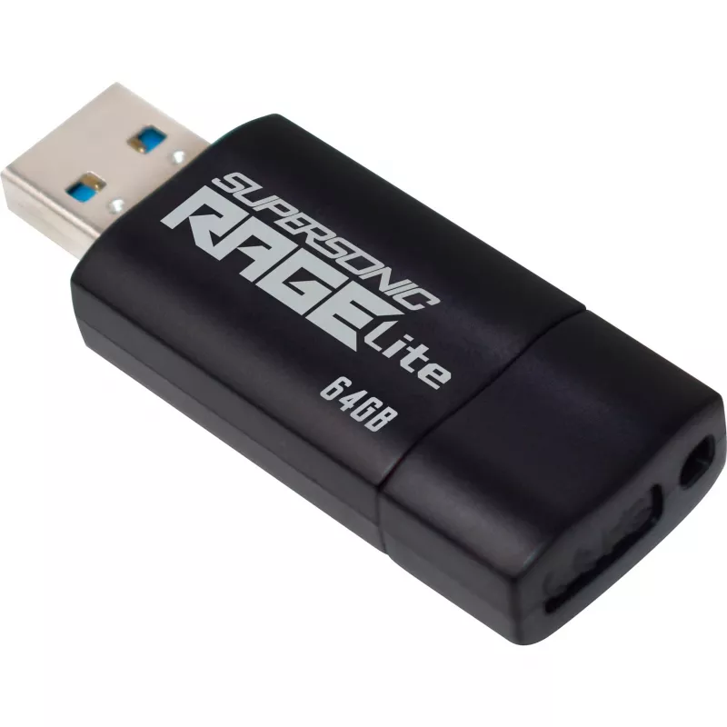 USB-mälupulk PATRIOT Supersonic Rage Lite 64 GB USB Type-A 3.2 Gen 1, liuguriga, põrutuskindel