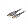 Displayport(M)-HDMI(M) kaabel 1M 4K must ja hõbedane