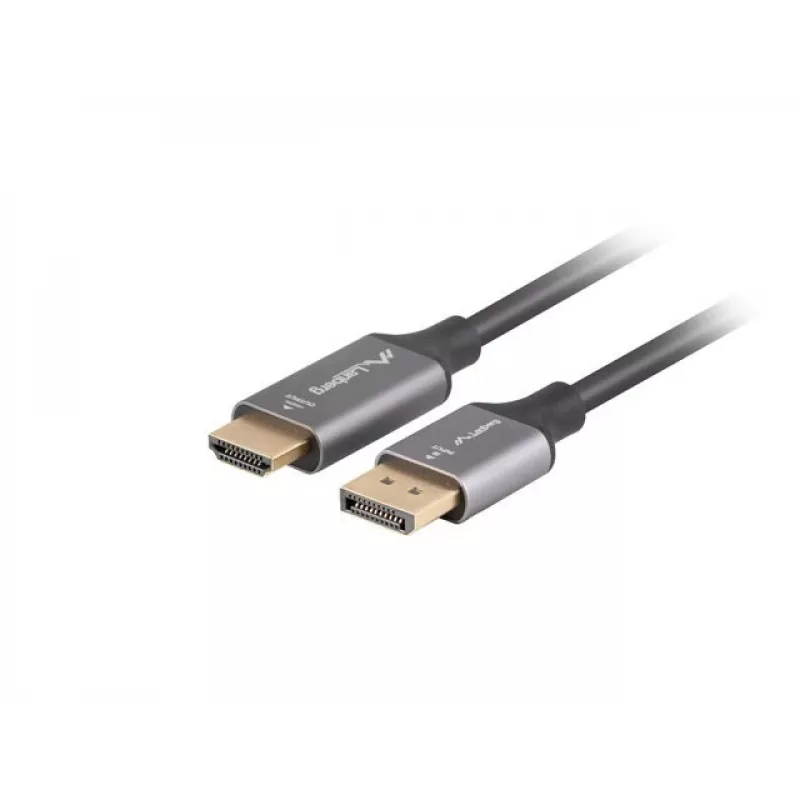 Displayport(M)-HDMI(M) kaabel 1M 4K must ja hõbedane
