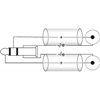 Adapterkaabel Omnitronic 3,5 mm pesa – 2x RCA, 90° pistik, 0,5 m