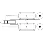 Adapterkaabel Omnitronic 3,5 mm pesa – 2x RCA, 90° pistik, 0,5 m