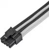 Toitepikenduskaabel SILVERSTONE PP07E 8‑kontaktiline PCIe 30 cm (must/valge)