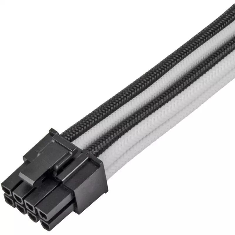 Toitepikenduskaabel SILVERSTONE PP07E 8‑kontaktiline PCIe 30 cm (must/valge)