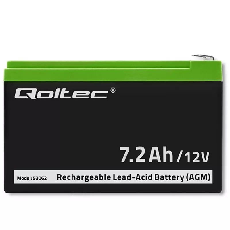 Qoltec 53062 AGM aku | 12V | 7,2 Ah | max 108A
