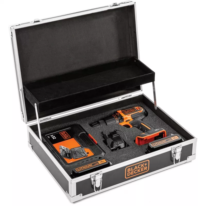 Drill Must & Decker BDCHD18B2FC-QW 18V Liitium-ioon 2 akut