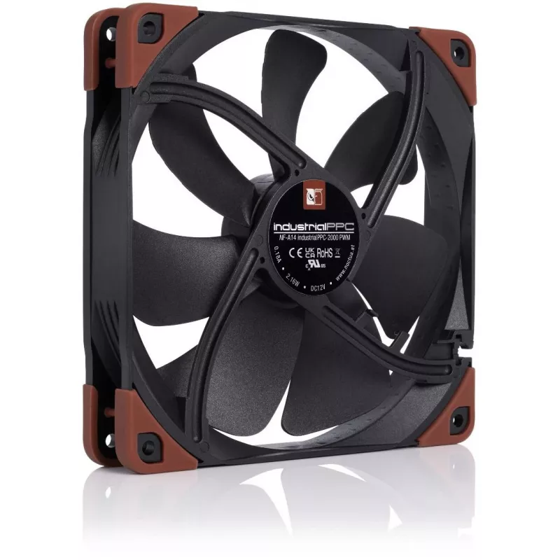 Noctua NF-A14 INDUSTRIALPPC-2000 PWM ventilaator, 140x25 mm, 12V, PWM, 500–2000 RPM, 182.5 m³/h, IP52, SSO laager