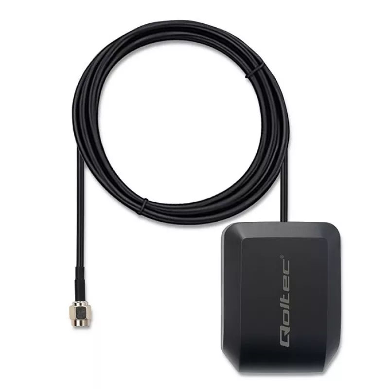 GPS/GLONASS-antenn QOLTEC mudel 57055 magnetalusega, 28 dB võimendus