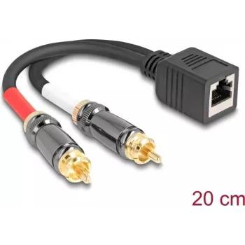 DeLOCK audiokaabel 0,2 m RJ-45 2 x RCA Must
