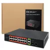 Võrgulüliti QOLTEC 52292 — Gigabit Ethernet PoE, 16x RJ45, 2x RJ45 uplink, 2x SFP