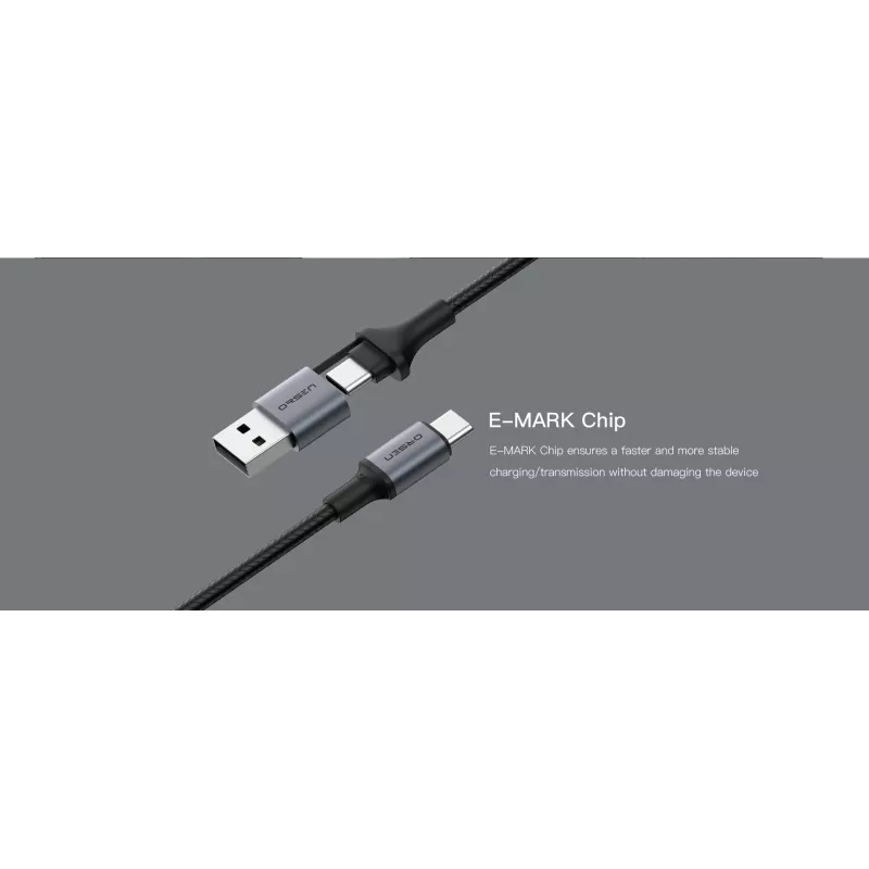 USB USB-C 2-in-1 kaabel Orsen S8, 5A, 1,5 m (kiirlaadimine/andmeedastus)