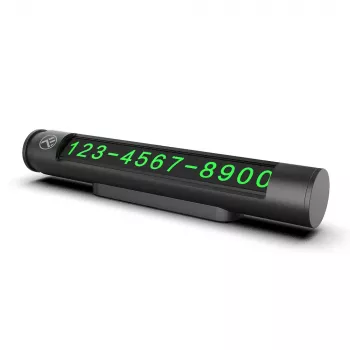 Ajutine auto parkimiskaart Tellur TLL171251 — metallikmust, kuvab kahte telefoninumbrit